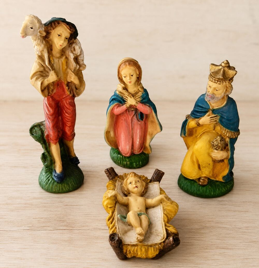 Vintage Italian Nativity Figurines Set of 4 Made in Italy 1960s